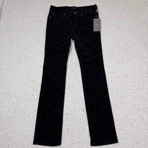 7 For All Mankind Girls Jeans sz 14 Black Roxanne Skinny Stretch Corduroy Pants